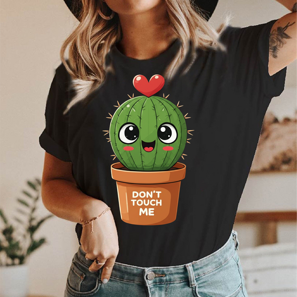Kawaii Cactus Don't Touch Me Cute T-Shirt